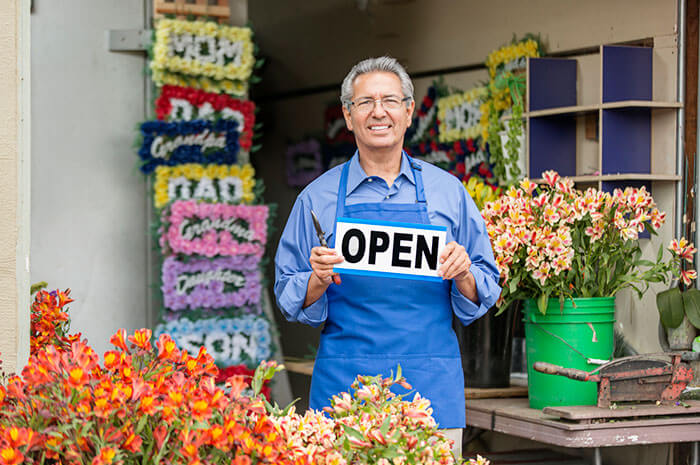mature flower shop owner mature flower shop owner